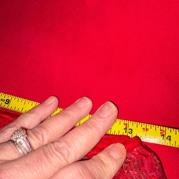 ADAMO Red double layered sheer skirt Size Med - Picture 3 of 13